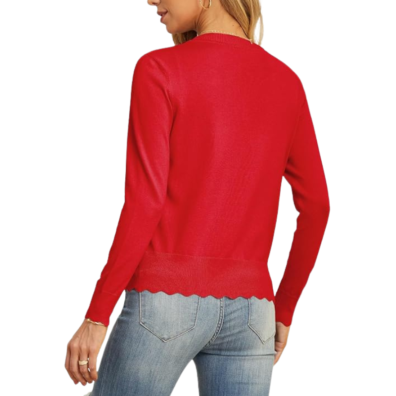 Long Sleeve Knit Design Cardigan With Button For Women - Image 20
