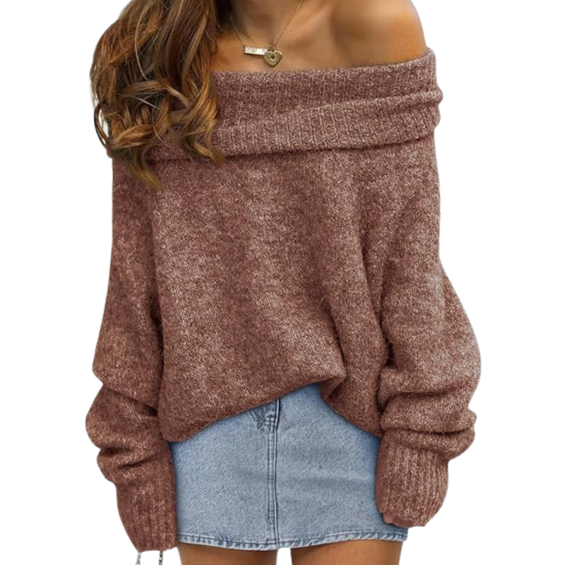 Oversized Loose Fit Sweater With Batwing Sleeve For Women - Image 2
