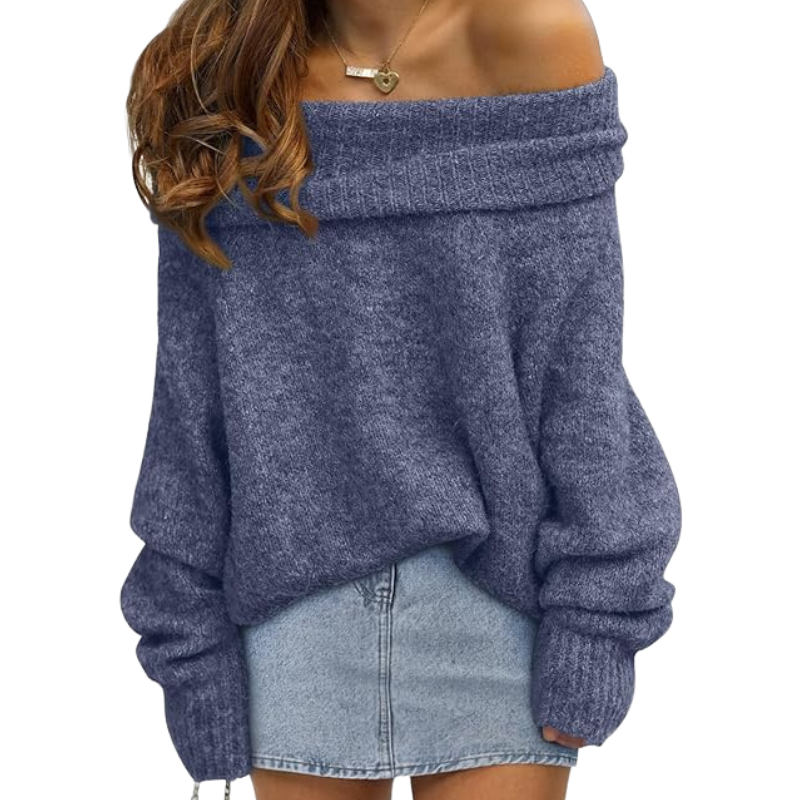 Oversized Loose Fit Sweater With Batwing Sleeve For Women - Image 4