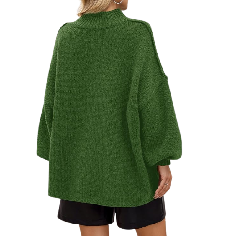Oversized Ribbed Casual Sweater With Long Batwing Sleeve For Women - Image 18