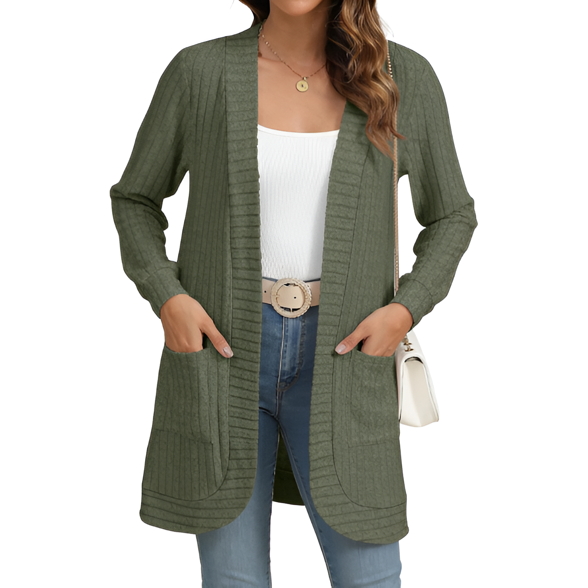 Women Long Sleeve Open Front Cardigan Casual Lightweight Long Cardigans Loose Knit Outwear with Pockets - Image 27