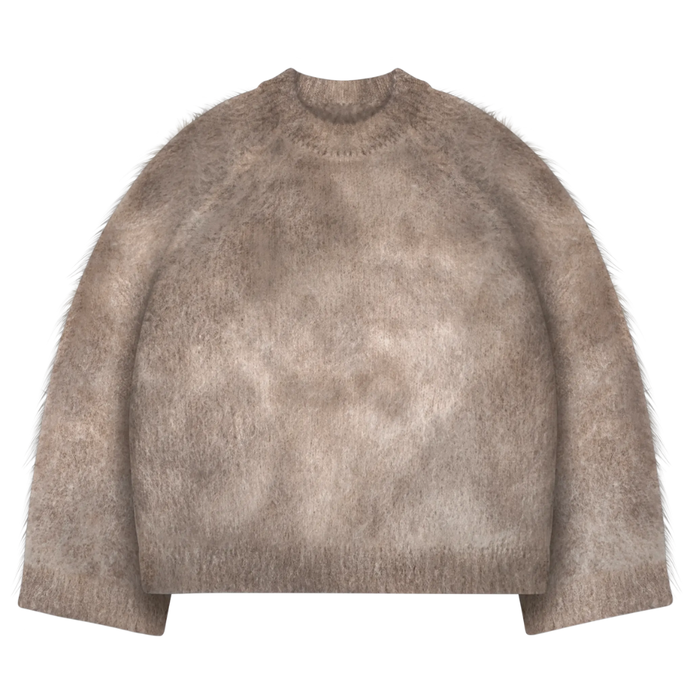 Soft Mohair Knit Sweater With Reversible Textures - Image 7