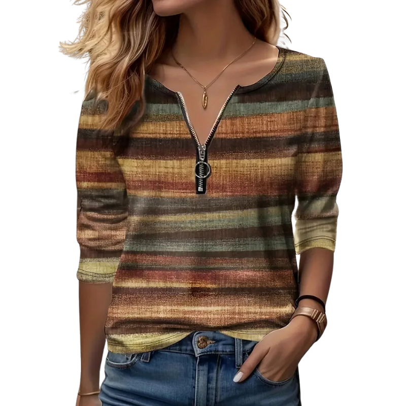 Quarter Zip Patterned Pullover - Image 8