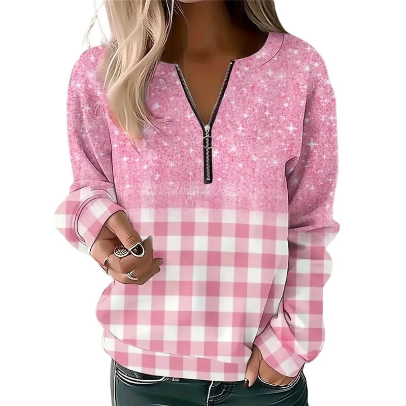 Quarter Zip Patterned Pullover - Image 10