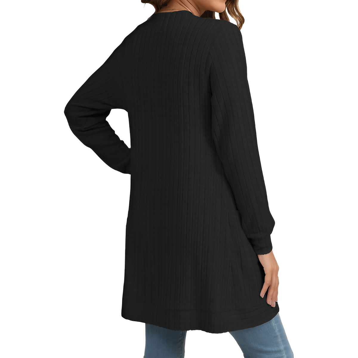 Women Long Sleeve Open Front Cardigan Casual Lightweight Long Cardigans Loose Knit Outwear with Pockets - Image 36