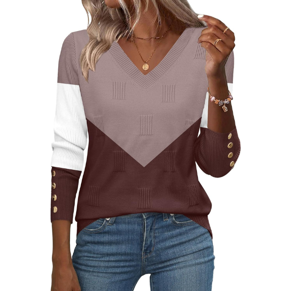 Long Sleeve Lightweight Ribbed Knit Pullover For Women - Image 18