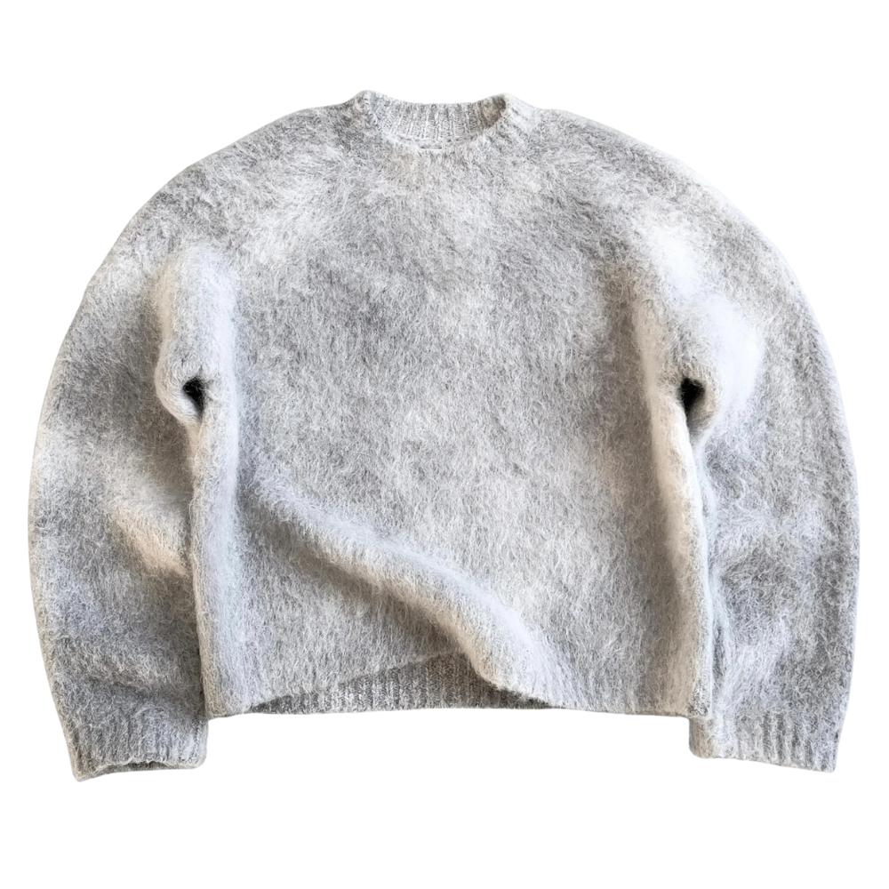 Soft Mohair Knit Sweater With Reversible Textures - Image 10