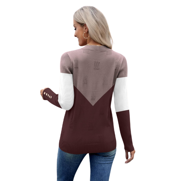 Long Sleeve Lightweight Ribbed Knit Pullover For Women - Image 19