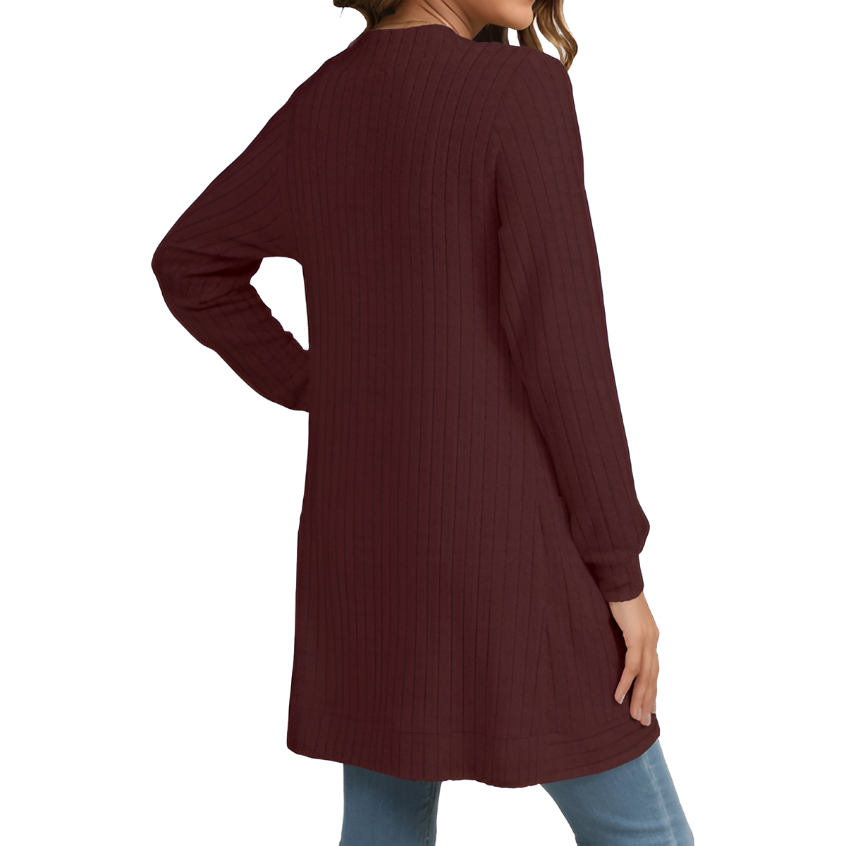 Women Long Sleeve Open Front Cardigan Casual Lightweight Long Cardigans Loose Knit Outwear with Pockets - Image 31