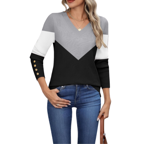 Long Sleeve Lightweight Ribbed Knit Pullover For Women - Image 21