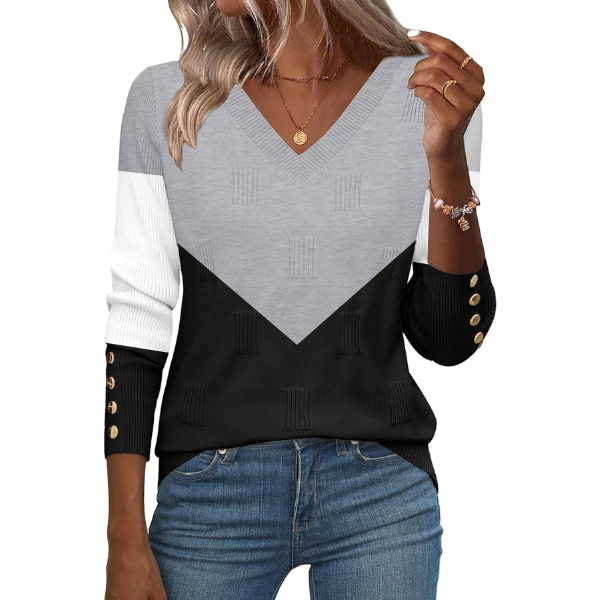 Long Sleeve Lightweight Ribbed Knit Pullover For Women - Image 23