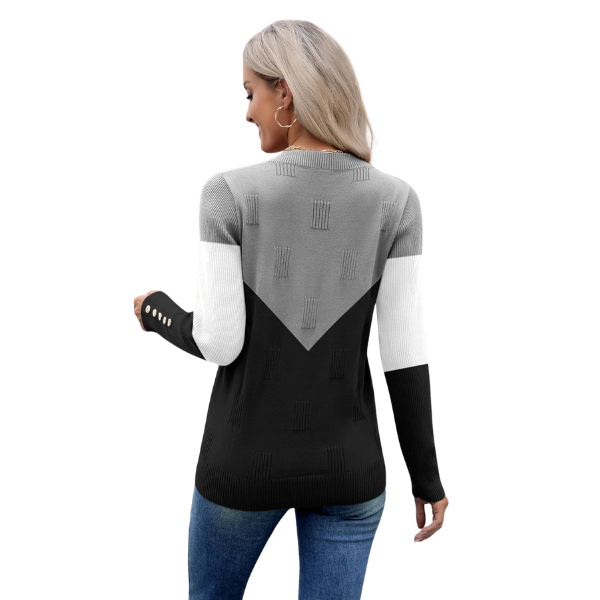 Long Sleeve Lightweight Ribbed Knit Pullover For Women - Image 22