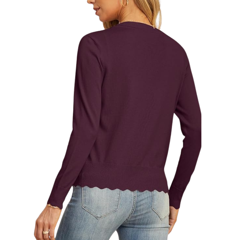 Long Sleeve Knit Design Cardigan With Button For Women - Image 18