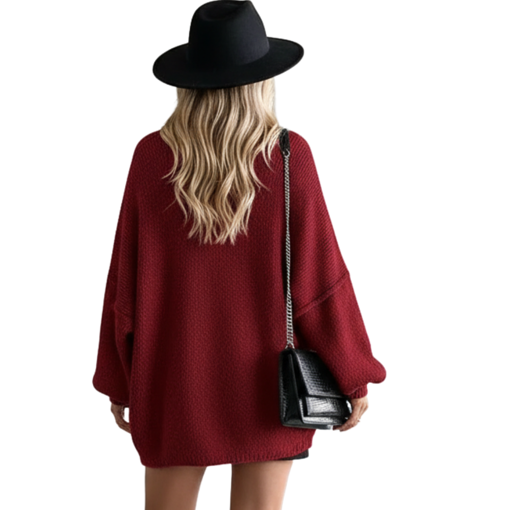 Oversized Open Front Lantern Sleeve Cardigan - Image 20