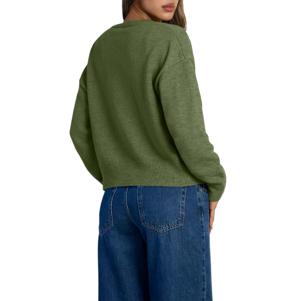 Cropped Lightweight Button Front Cardigan Sweater For Women - Image 21