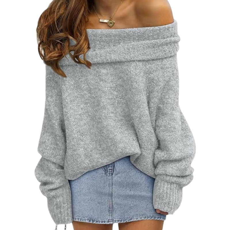 Oversized Loose Fit Sweater With Batwing Sleeve For Women - Image 9