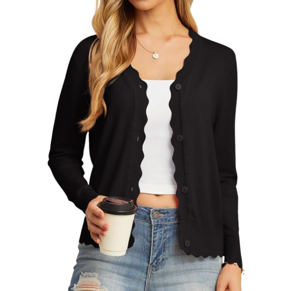 Long Sleeve Knit Design Cardigan With Button For Women