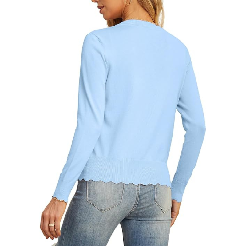 Long Sleeve Knit Design Cardigan With Button For Women - Image 10