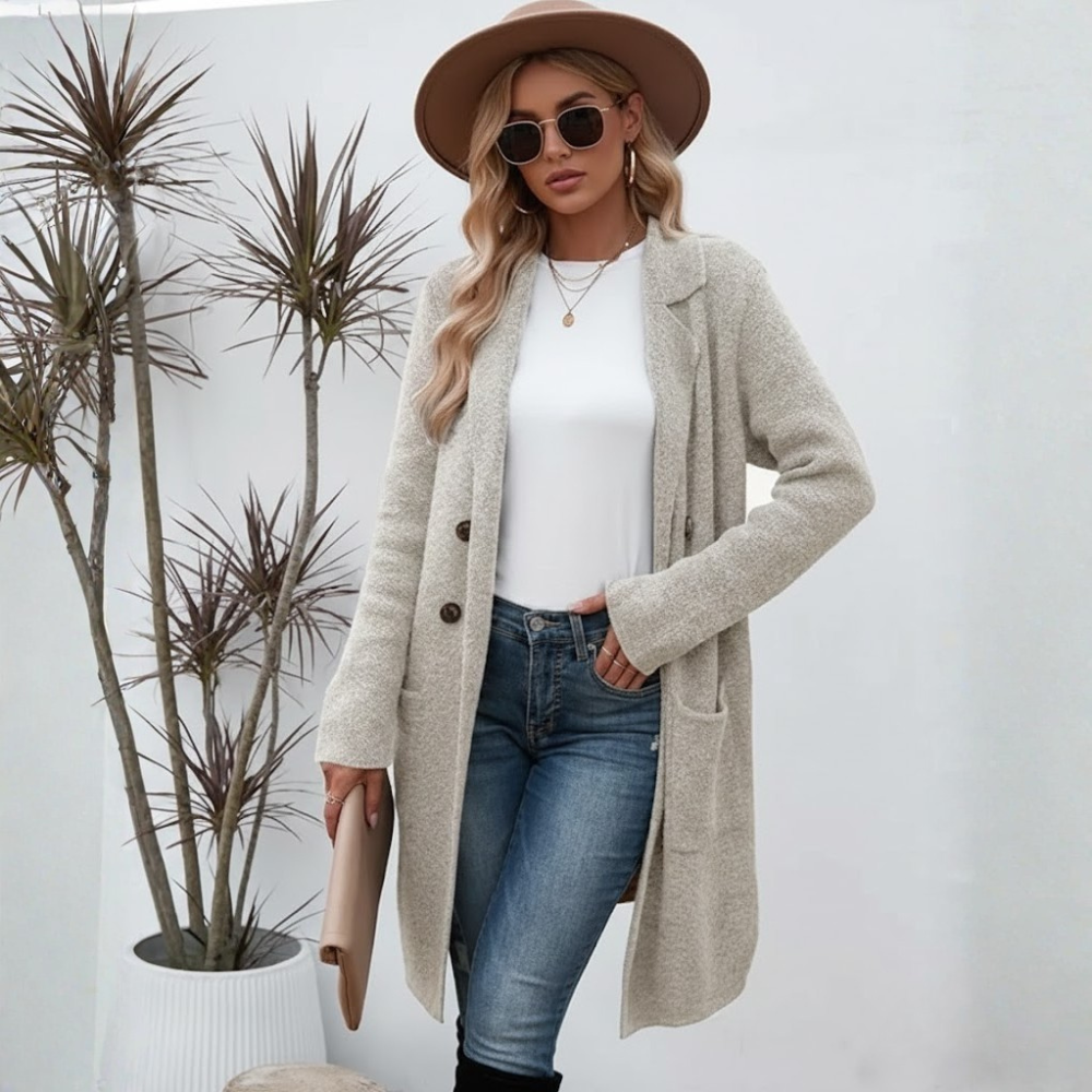 Long Open Front Cardigan Coat for Women - Image 3