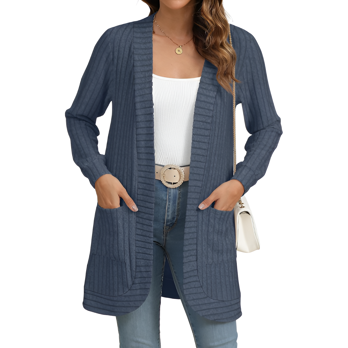 Women Long Sleeve Open Front Cardigan Casual Lightweight Long Cardigans Loose Knit Outwear with Pockets - Image 16