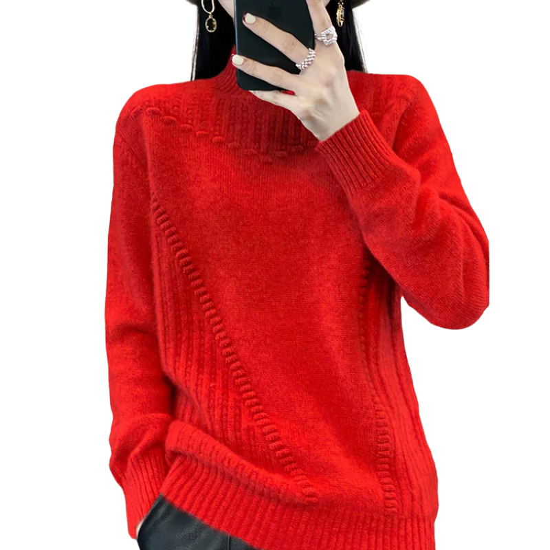Loose Half Collar Pullover Sweater - Image 4