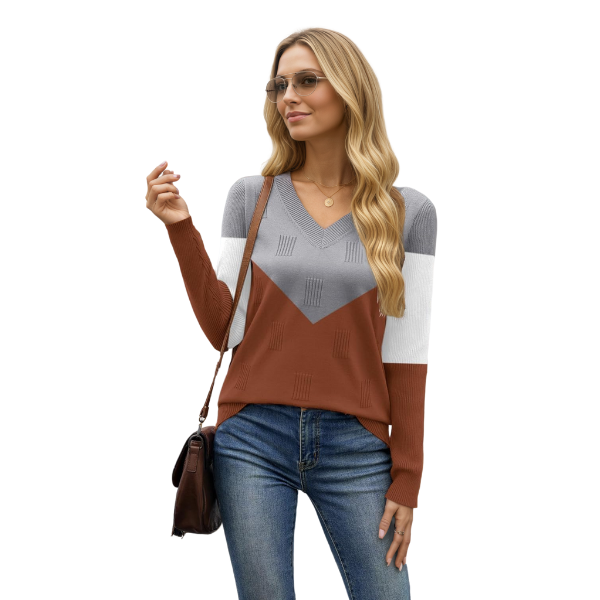Long Sleeve Lightweight Ribbed Knit Pullover For Women - Image 38
