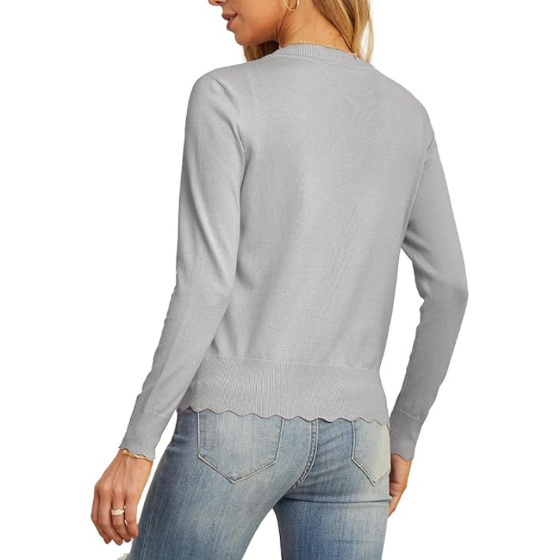 Long Sleeve Knit Design Cardigan With Button For Women - Image 12
