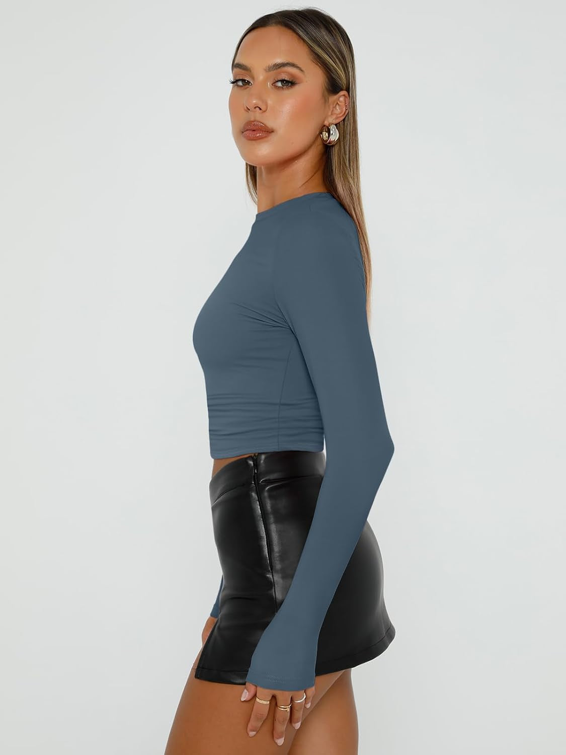 Elegant Long Sleeve Slim Fit Pullover Top - Image 3