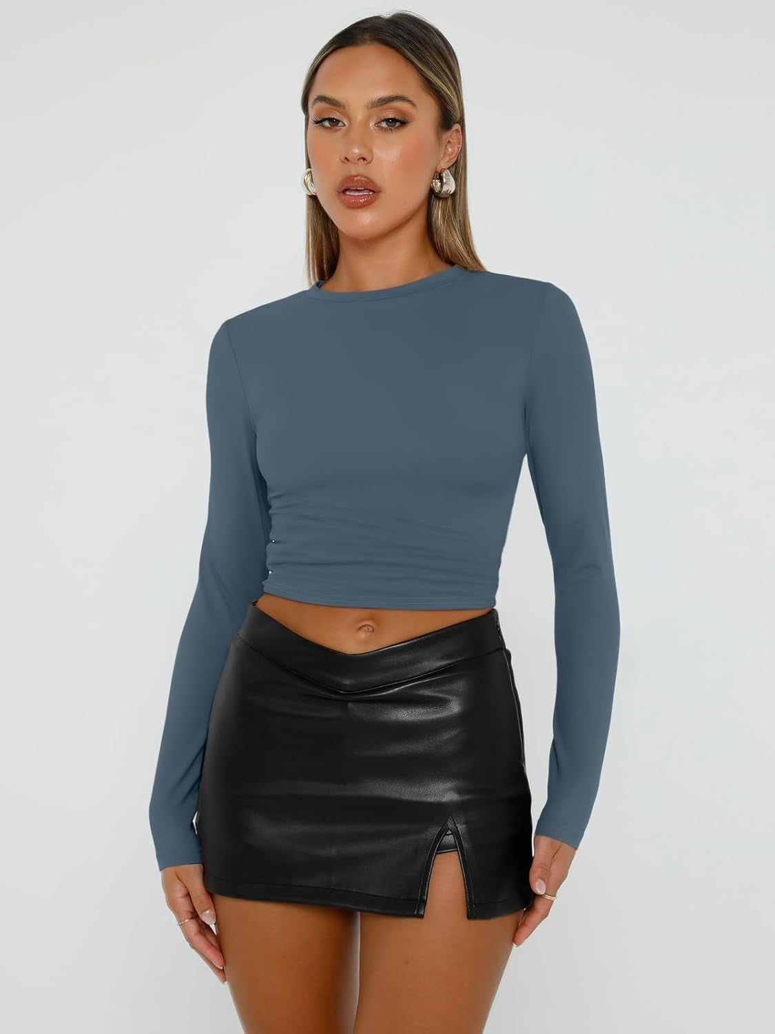 Elegant Long Sleeve Slim Fit Pullover Top - Image 4