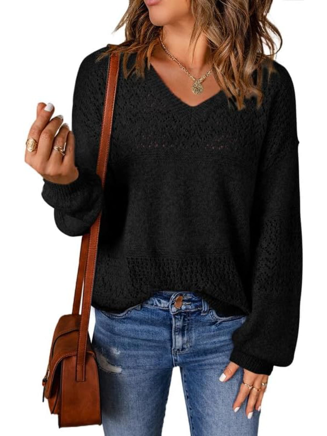 Casual Long Sleeve Knit Pullover Sweater - Image 4