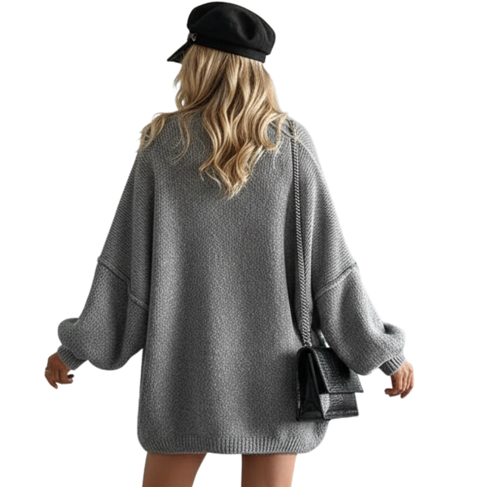 Oversized Open Front Lantern Sleeve Cardigan - Image 10