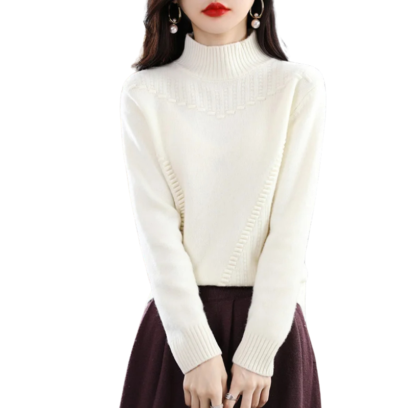 Loose Half Collar Pullover Sweater - Image 6