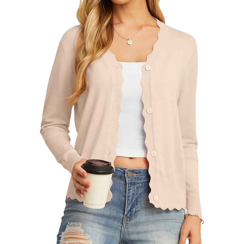 Long Sleeve Knit Design Cardigan With Button For Women - Image 13
