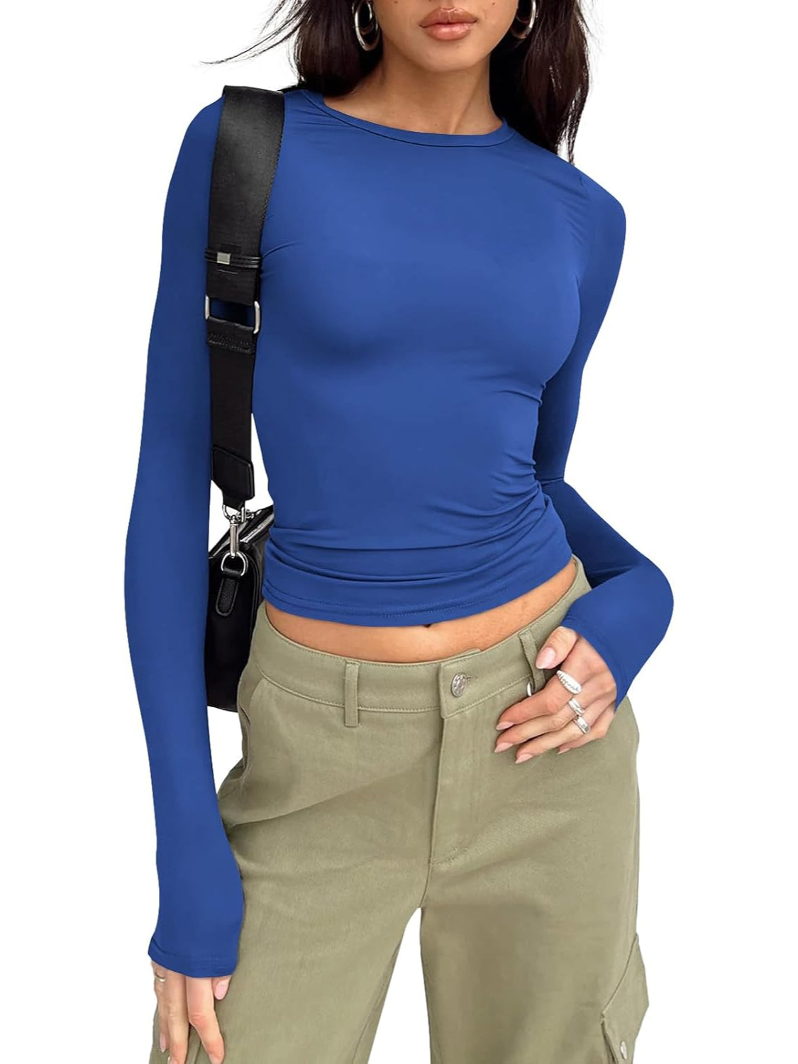 Elegant Long Sleeve Slim Fit Pullover Top - Image 11
