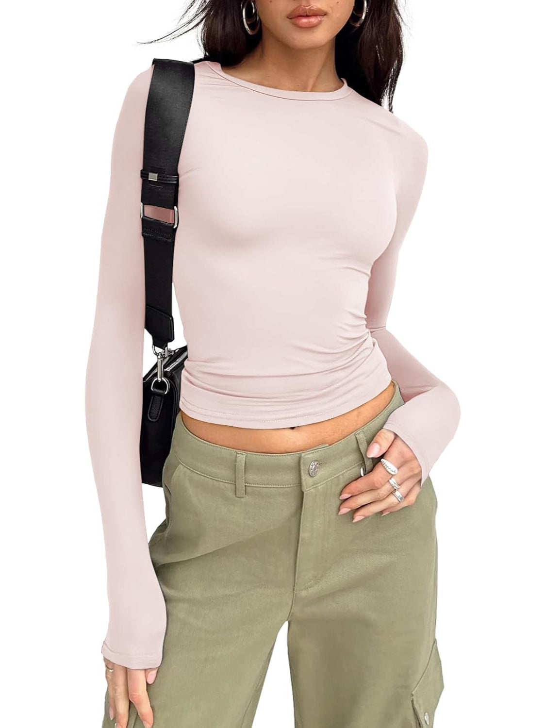 Elegant Long Sleeve Slim Fit Pullover Top - Image 12