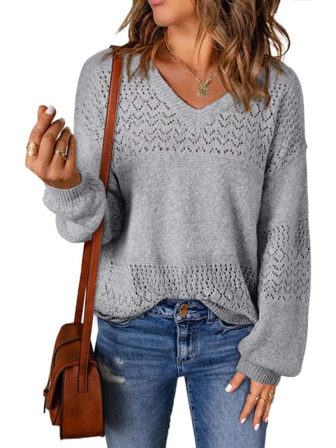 Casual Long Sleeve Knit Pullover Sweater - Image 9