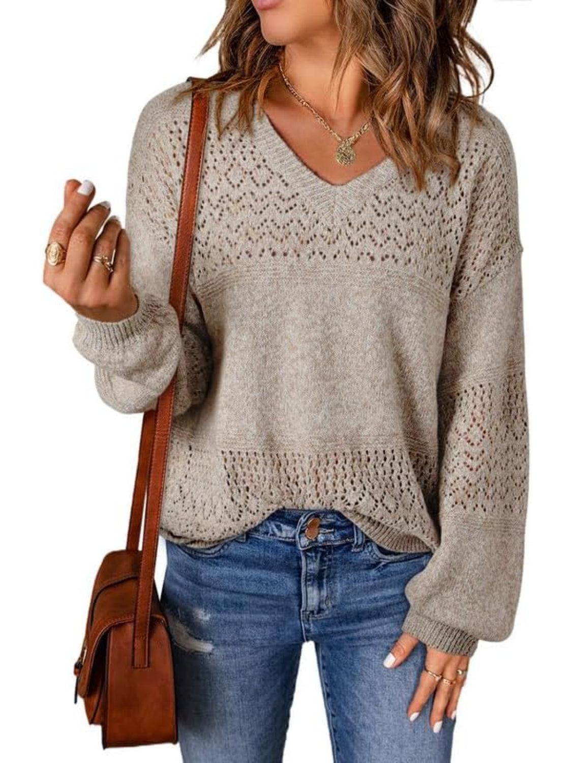 Casual Long Sleeve Knit Pullover Sweater - Image 10