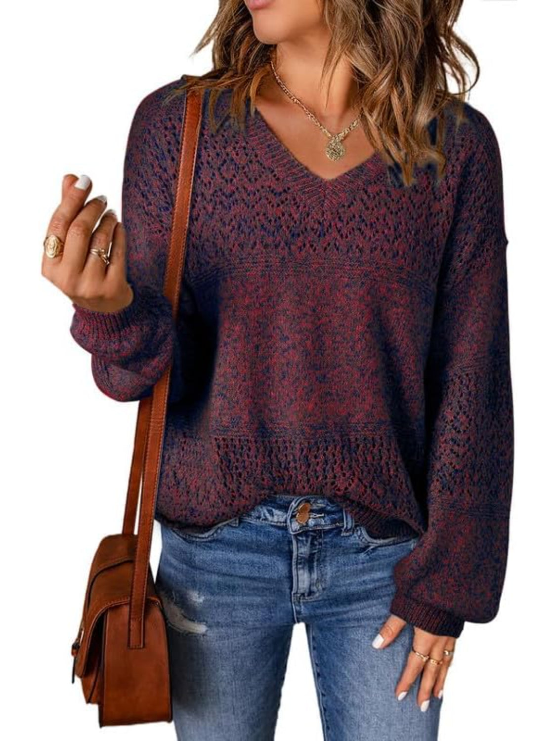 Casual Long Sleeve Knit Pullover Sweater - Image 11