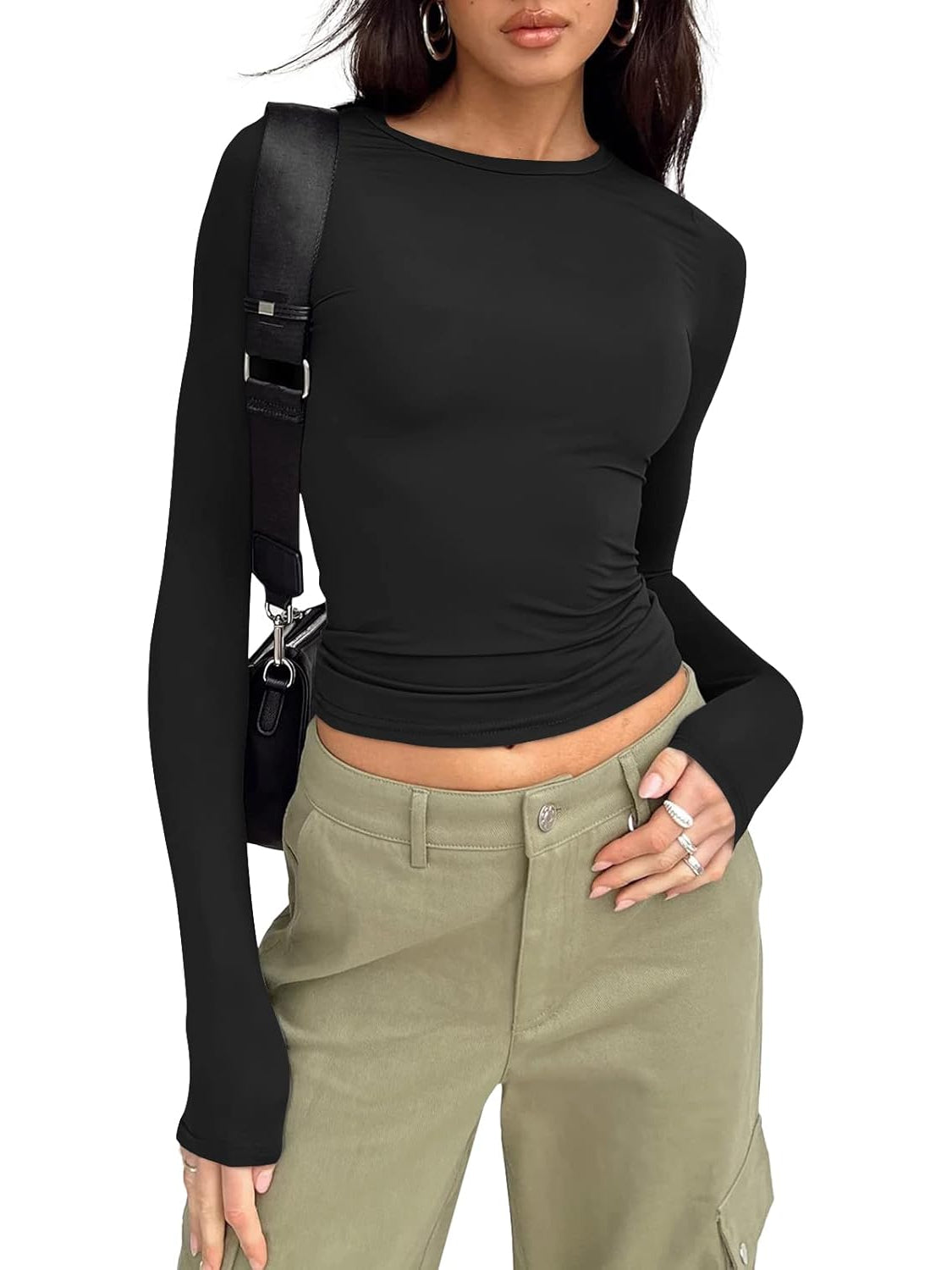 Elegant Long Sleeve Slim Fit Pullover Top - Image 7