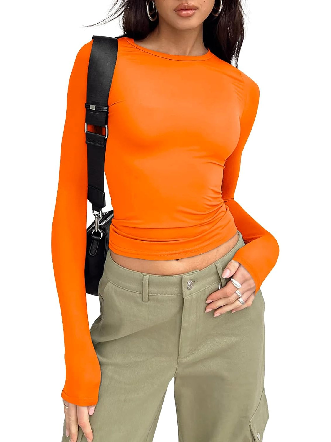 Elegant Long Sleeve Slim Fit Pullover Top - Image 9