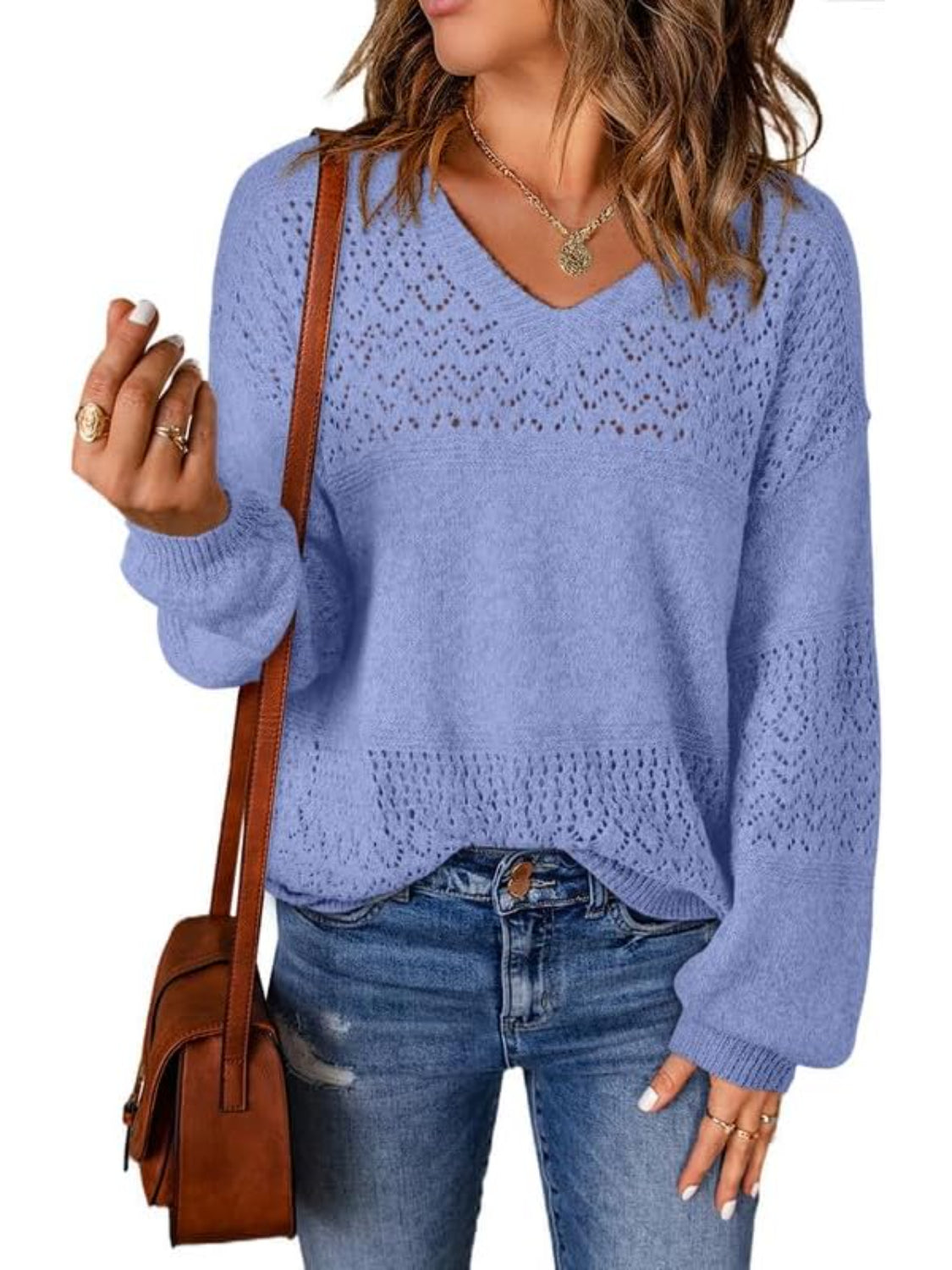 Casual Long Sleeve Knit Pullover Sweater - Image 7