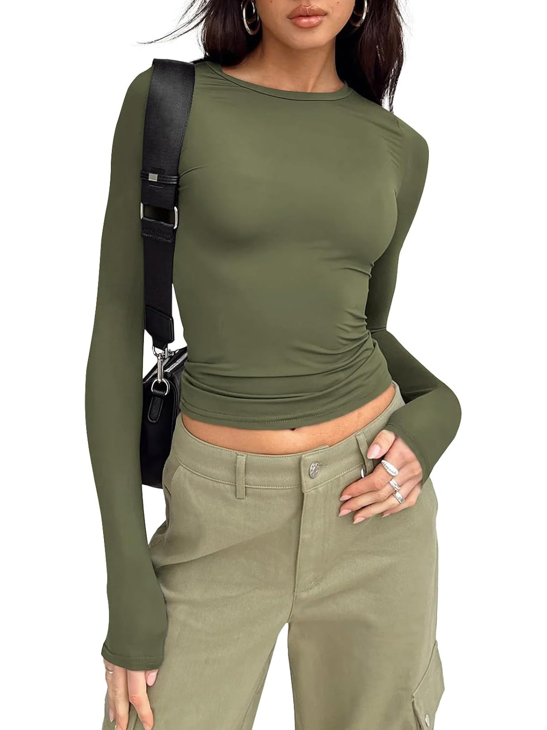 Elegant Long Sleeve Slim Fit Pullover Top - Image 10
