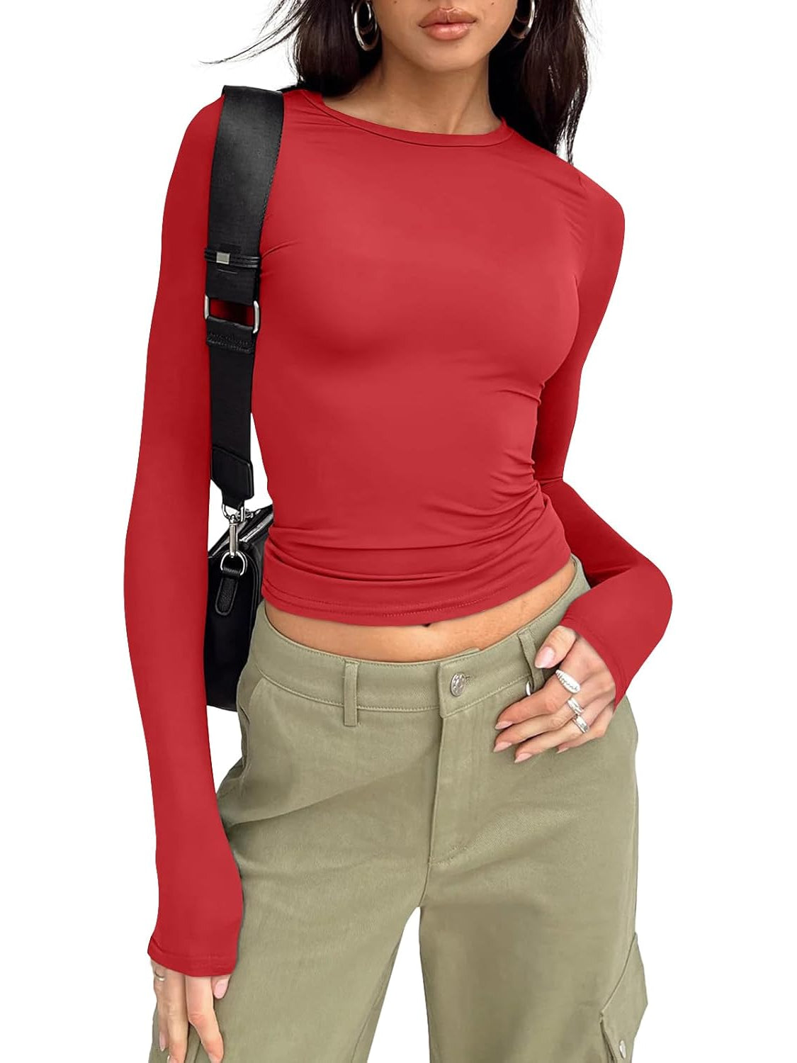 Elegant Long Sleeve Slim Fit Pullover Top - Image 14