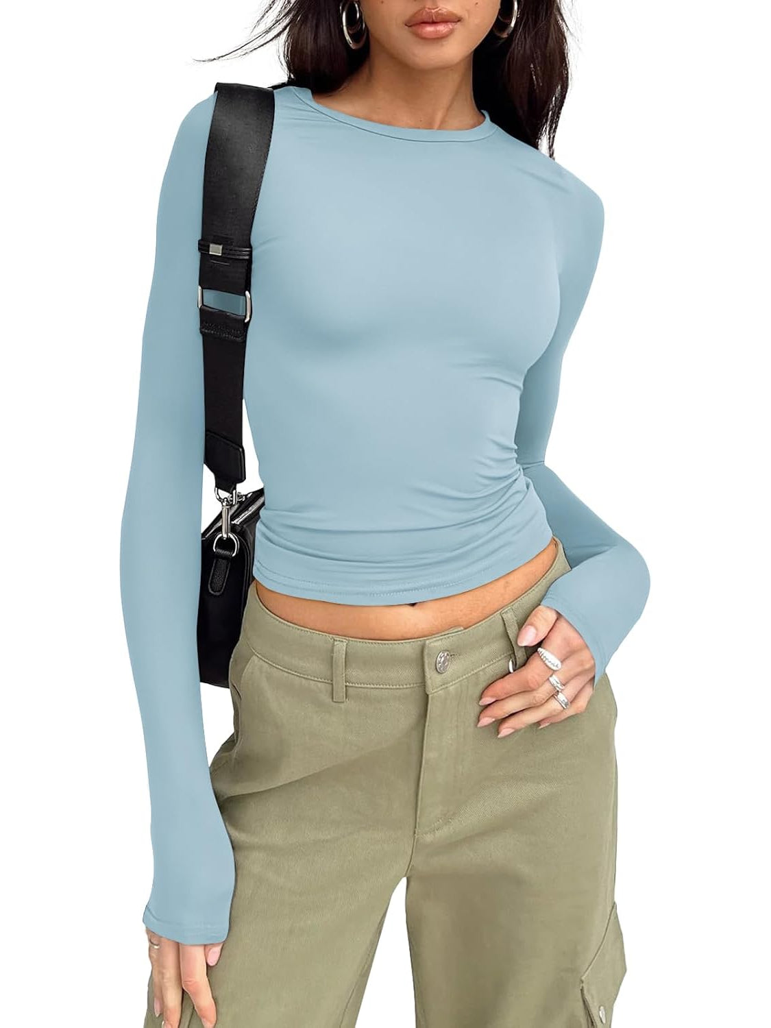 Elegant Long Sleeve Slim Fit Pullover Top - Image 8