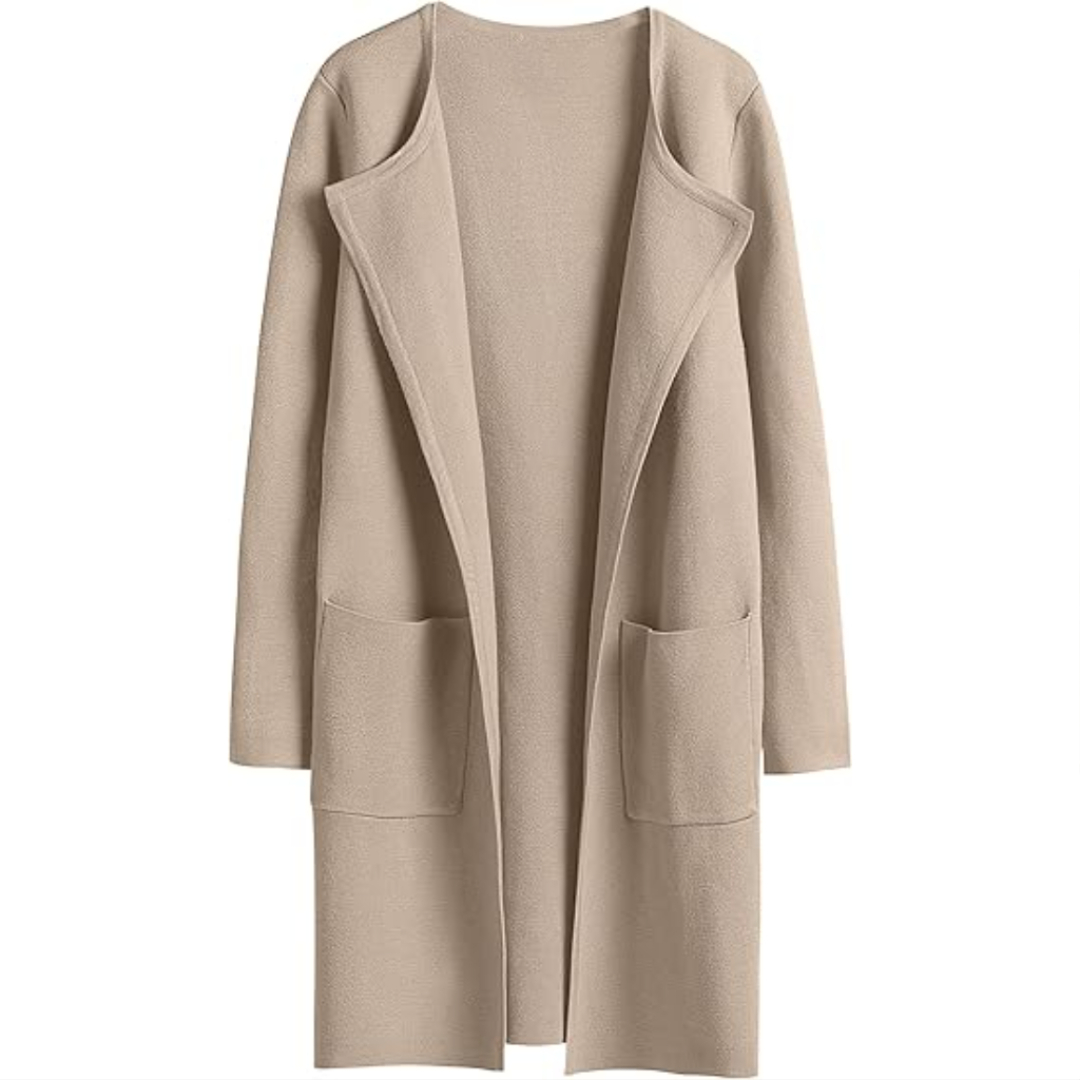 Open Front Knit Long Cardigan Coat With Pockets For Women - Image 10
