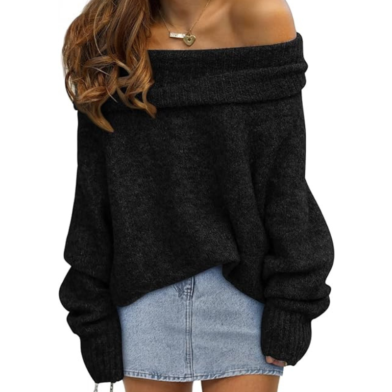 Oversized Loose Fit Sweater With Batwing Sleeve For Women - Image 5
