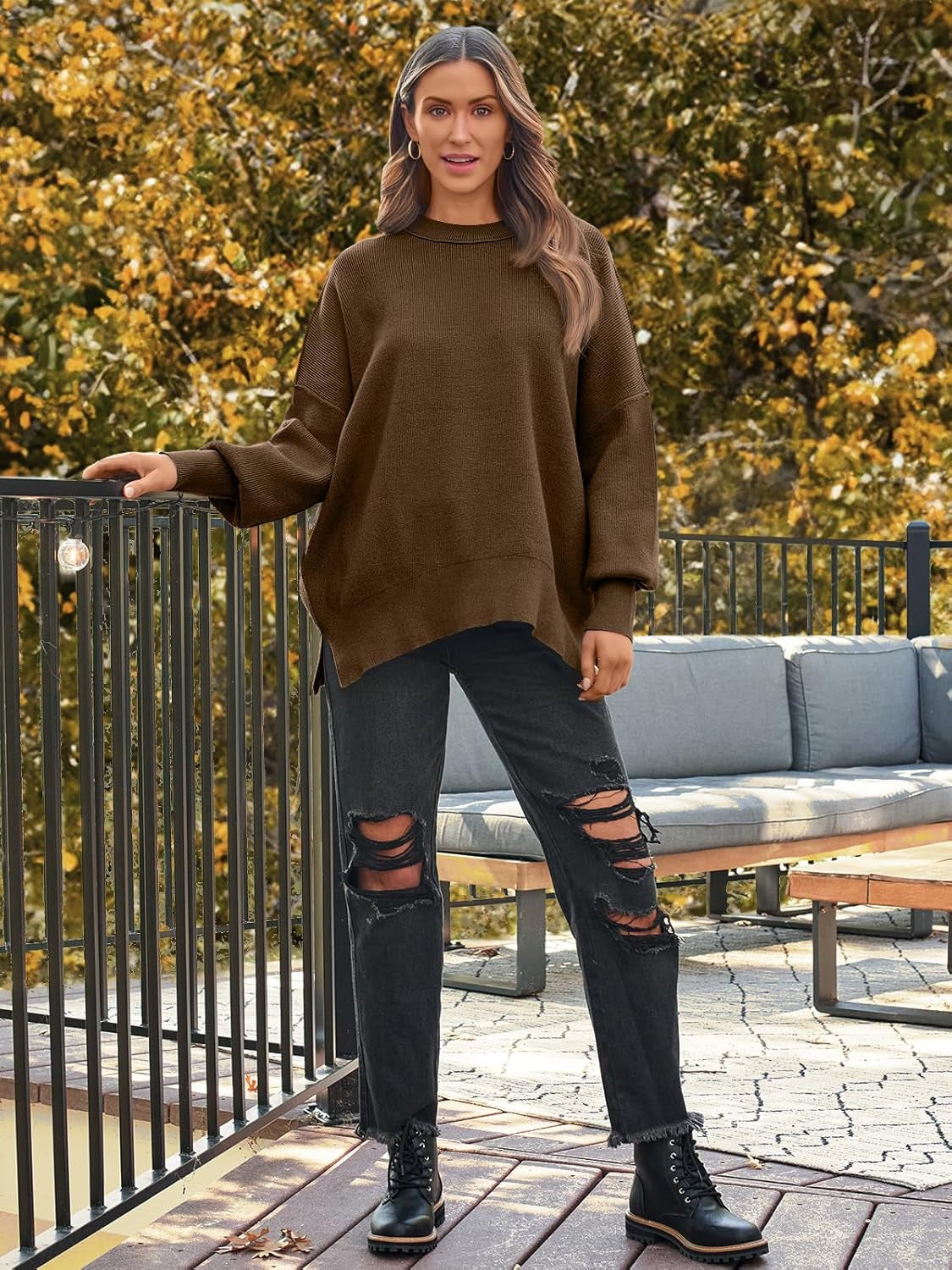 Cozy Batwing Sleeve Sweater For Woman - Image 3