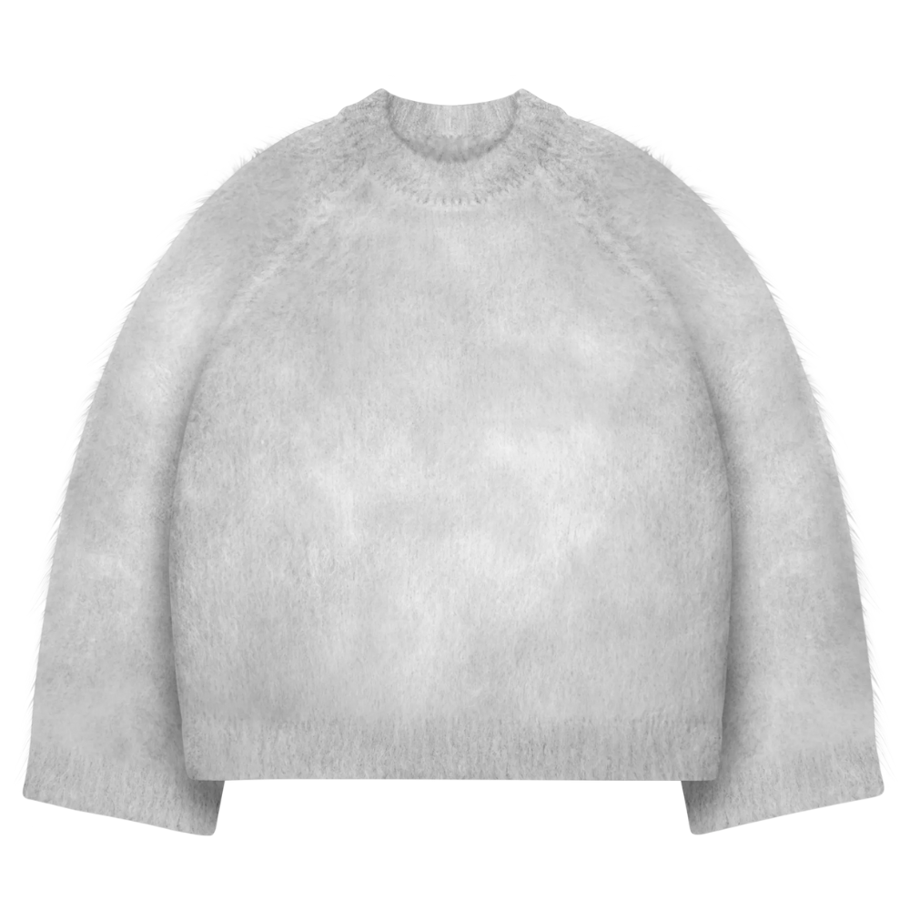 Soft Mohair Knit Sweater With Reversible Textures - Image 3