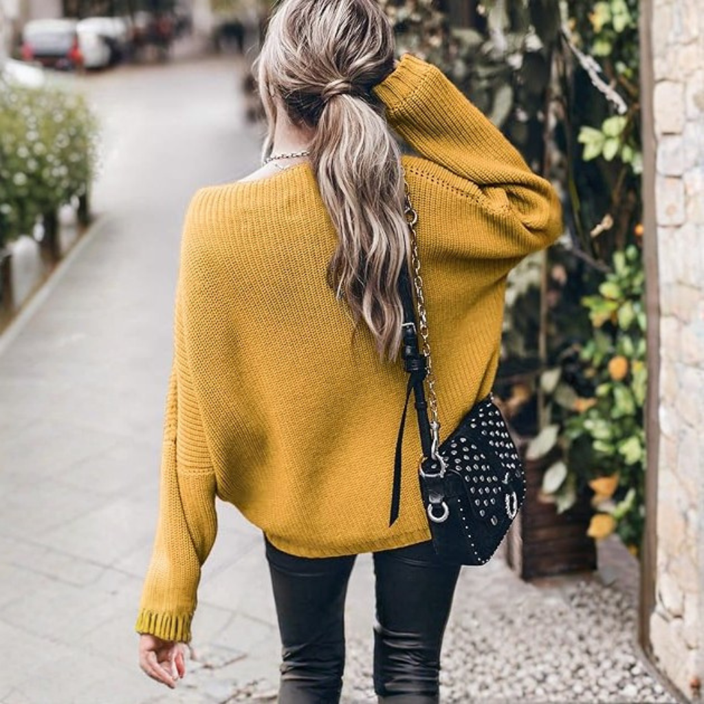 Oversized Chunky Knit Sweater With Batwing Sleeve For Women - Image 21