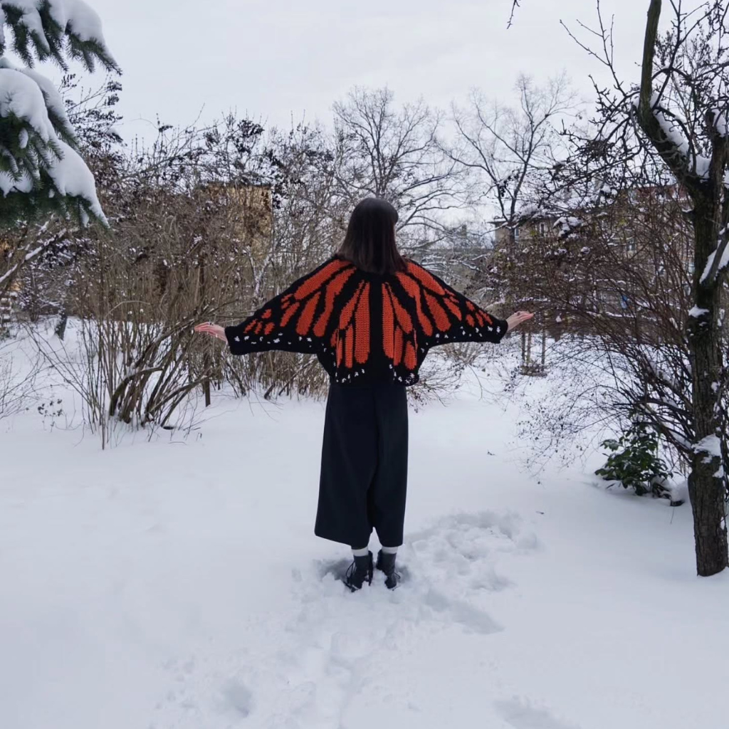 Oversized Butterfly Pattern Cardigan For Women - Image 6